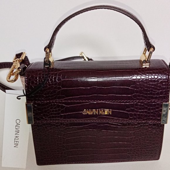 CALVIN KLEIN CROCODILE CROSSBODY BAG - Picture 1 of 7